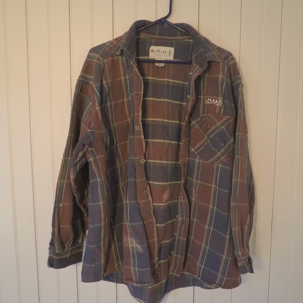 90s Streetwear Made in USA "E.N.U.F International" Button Up 100% Cotton